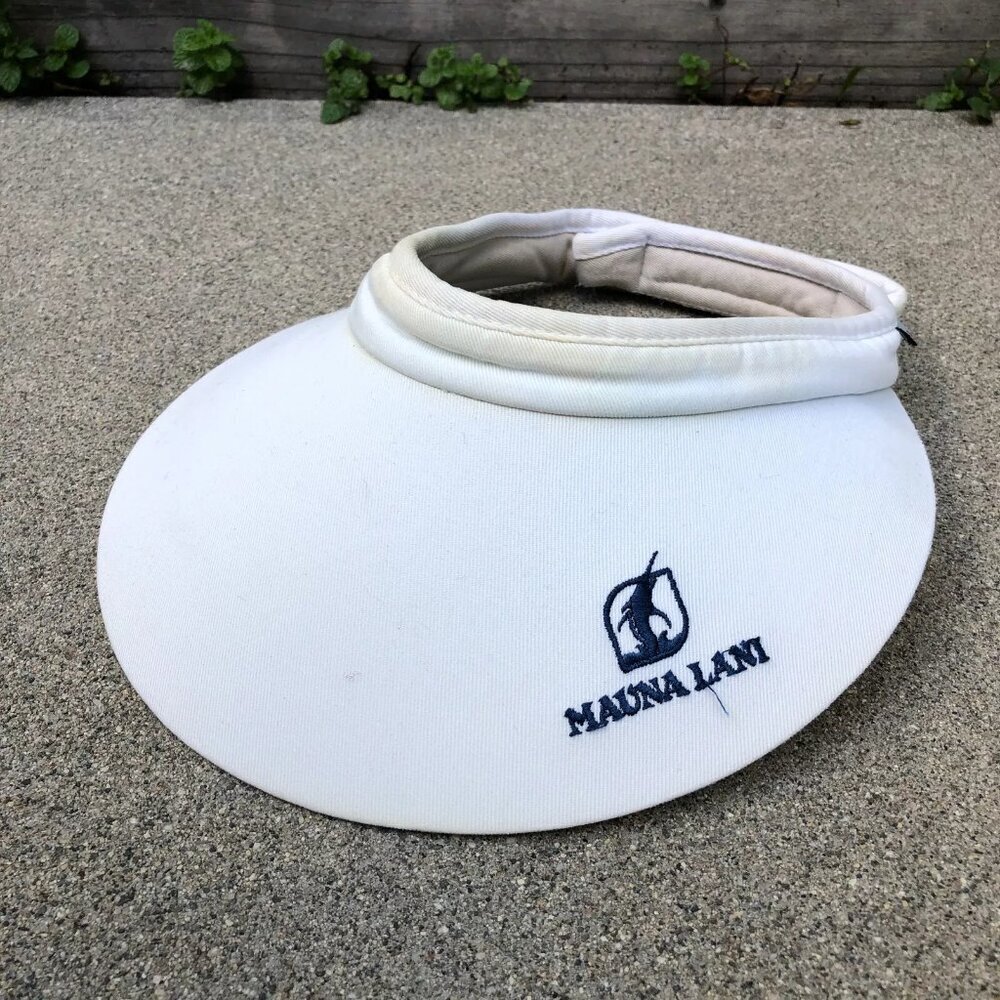 Vintage 90s IMPERIAL Mauna Lani Hawaii Visor Womens Wide Brim Adjustable Hat​​​